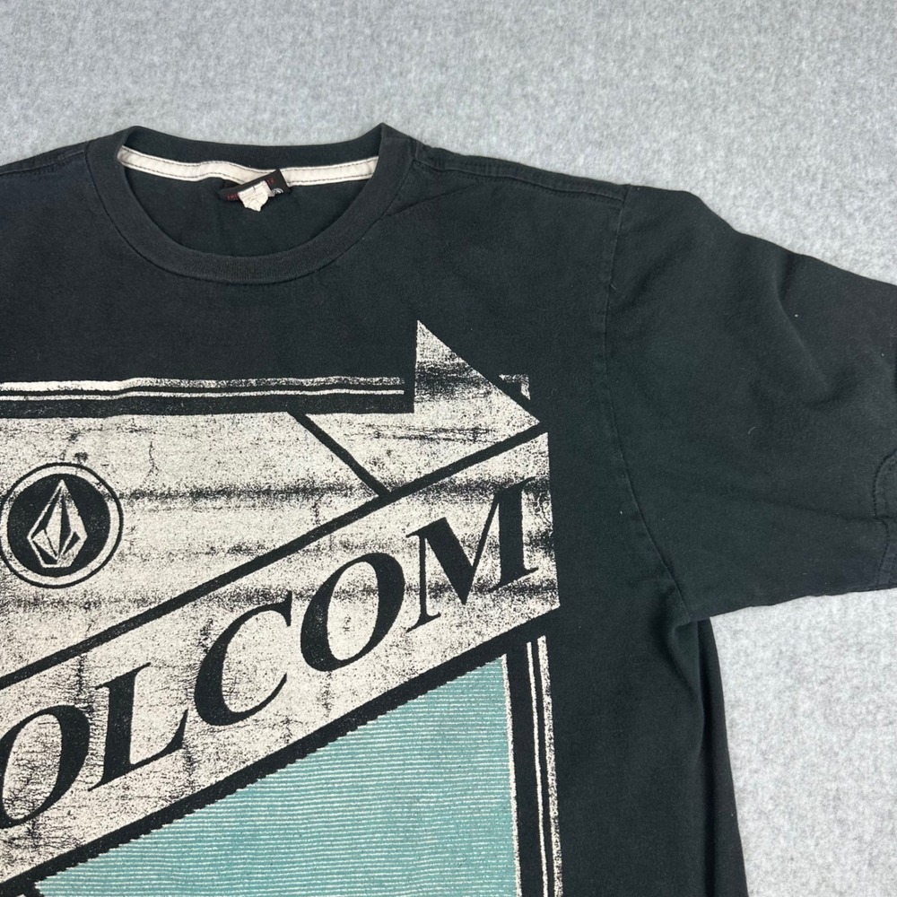 Volcom‎ Stone Mens Graphic T-Shirt Black Short Sleeve Crew Neck Size M